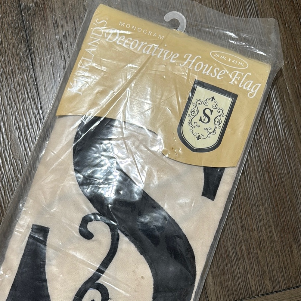 Kirklands Monogram Decorative House Flag - Black and White